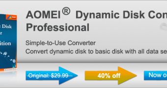Softpedia Exclusive Discount: 40% Off AOMEI Dynamic Disk Converter