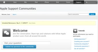 Freedom found XSS flaws on Apple's Support Communities site
