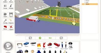 In the SportEvac simulation, thousands of avatars are in motion at once, representing the chaotic mix of sports fans, emergency responders and vehicles that interplay during a stadium evacuation
