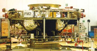 Cluster satellite FM2 in the test phase, 1995