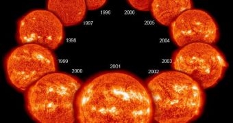 Solar activity varies over the course of a solar cycle and affects solar irradiance