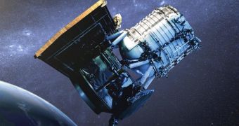 Rendering of the WISE telescope in Earth's orbit