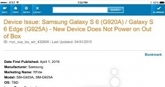 Internal AT&T memo detailing the Galaxy S6 packaging problem
