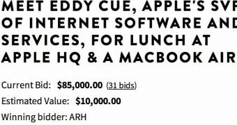 Winning bet for a lunch with Eddy Cue