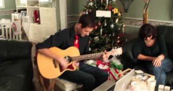 Son performs special Christmas song for his dad