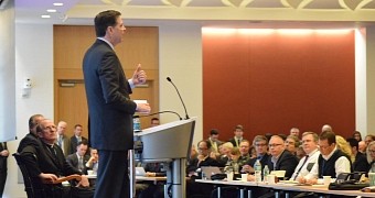 FBI Director James Comey speaking at the International Conference on Cyber Security at Fordham University