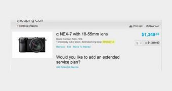 Sony NEX-7 camera available for pre-order on Sony's website