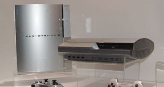 A silver prototype model of the PlayStation 3 shown at E3 2006