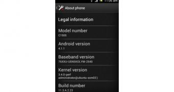Sony Xperia E "About phone" (screenshot)