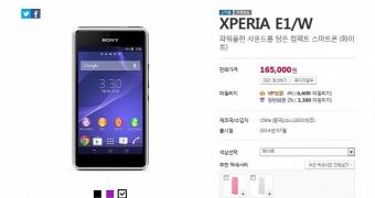 Sony Xperia E1 now available in South Korea