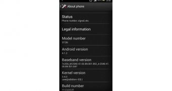 Sony Xperia "About phone" screenshot