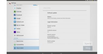 Wi-Fi models of Xperia Tablet Z receive Android 4.3 update too