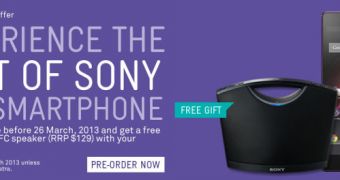 Sony Xperia Z pre-order page