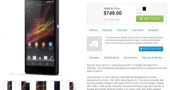 Sony Xperia Z Now on Pre-Order in Australia