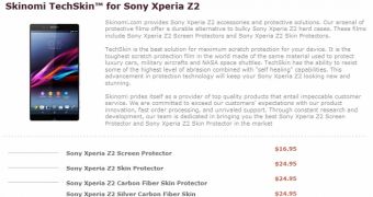 Sony Xperia Z2 accessories emerge at Skinomi