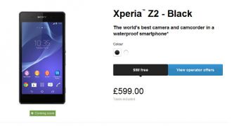 Sony Xperia Z2 pre-order page