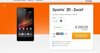 Sony Xperia ZR listed as available in the Netherlands