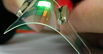 Organic LEDs are sheets of polymers that act like fully-fledged displays