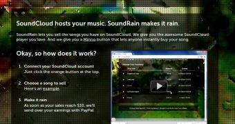 The SoundRain website