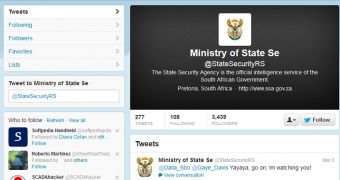 South African Ministry of State Security's Twitter account hacked