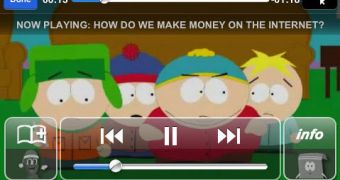 Full size screenshot from the upcoming South Park iPhone app