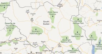 South Sudan in Google Maps
