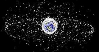A basic representation of the number of pieces of space debris around our planet