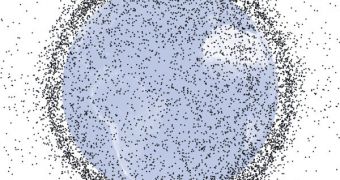 This is a rendition of the estimated number of space debris currently circling the Earth