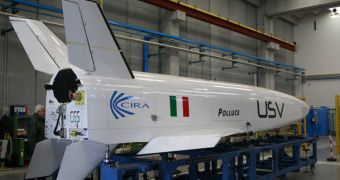 A photo of the unmanned space plane Pollux, developed by CIRA