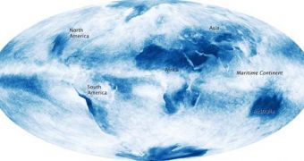 The new NASA image, showing cloud outlines varying considerably over land masses