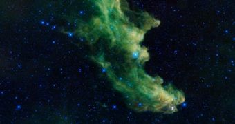 The Witch Head nebula, as imaged by the NASA WISE space telescope