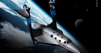 Artist's rendition of SpaceShipTwo at its maximum altitude