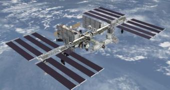 An artist's depiction of how the ISS will look like in 2010, once its final elements are ferried to orbit