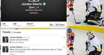 Jordan Eberle's Twitter hacked