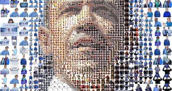 Barack Obama mosaic portrait – reminiscent of the <a href="http://news.softpedia.com/news/Steve-Jobs-Head-of-Apple-Products-81969.shtml">Steve Jobs portrait</a> made completely out of Apple products