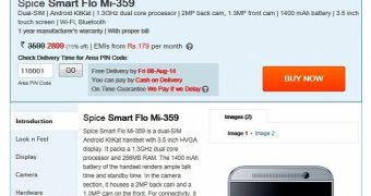 Spice Smart Flo Mi-359 and Stellar 451 3G Arrive in India