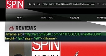 Malicious iframe injected on spin.com