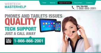 Bogus tech support website