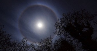 The moon halo as seen from the Isle of Wight