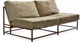 Furniture designer uses WW II fabric to make furniture