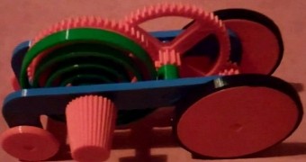 3D printed spring-loaded toy car
