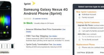 Sprint Galaxy Nexus pricing options