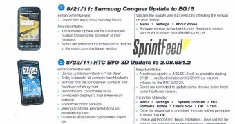 Sprint preps software updates for EVO 3D and Conquer 4G