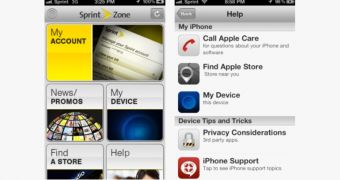 Sprint Mobile Zone application screenshots