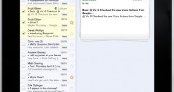 Gmail iPad client - stacked cards UI