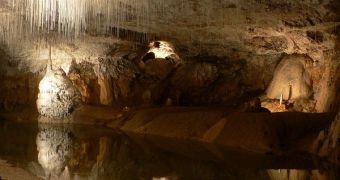 Stalactites form out of the slow precipitation of calcium carbonates