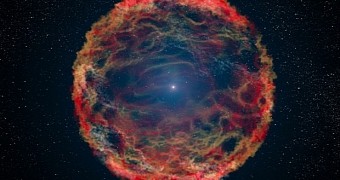 Artists impression of star located at the core of a supernova