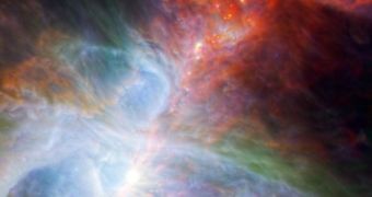This new view of the Orion nebula highlights fledging stars hidden in the gas and cloud