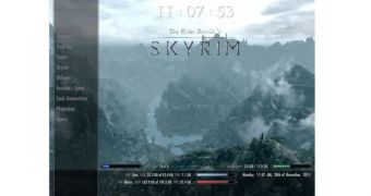 The special Skyrim Windows theme in action
