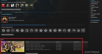 The DLC section added to Steam